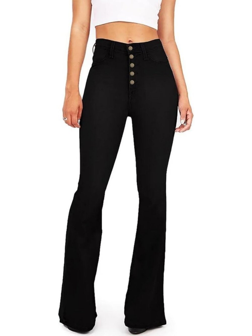 High-Waisted Flare Jeans for Women | Bootcut Bell Bottom Stretch Pants